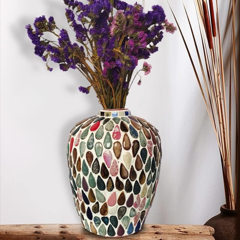 105 Pieces 28mm x 18mm Ceramic Raindrop Mosaic Tiles, 500g