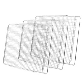 Atgestore BOV900 BOV950 304 Stainless Steel Air Fryer Basket Replacement for Breville Smart Oven Parts Joule Oven Air Fryer Pro Mesh Baskets BOV900BSS Breville Toaster Oven Air Fryer Tray 3 Pcs