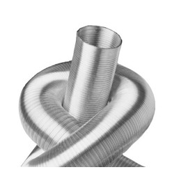 Flex Tubing 3 M (Single), 5 M (Dual Layer) DN 50 63 71 76 80 100 125 150 160 180 200 224 250 Aluminium Ventilation Pipe Flexible Aluminium Tube Aluminium Hose Pipe, Silver