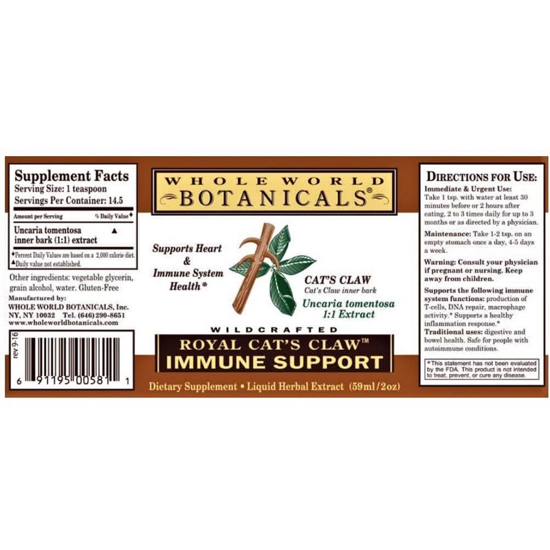 Whole World Botanicals - Royal Cat's Claw Liquid Extract 150