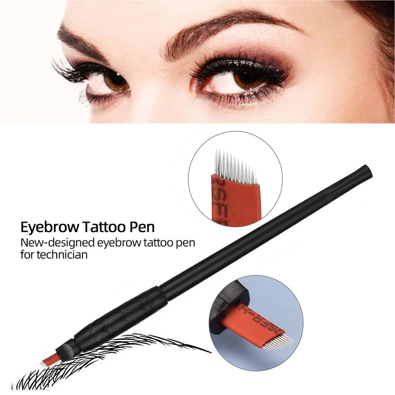 10pcs 12F Microblading Pen Home Salon Ergonomic Disposable Manual Eyebrow