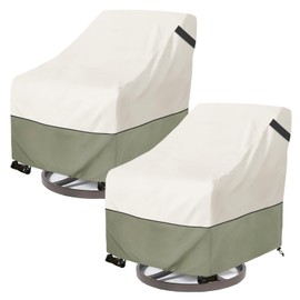 Dalema Outdoor Swivel Chair Cover 2 Pack,600D Heavy Duty 100% Waterproof Outdoor Chair Covers,Patio Furniture Covers for Swivel Patio Chairs,27.5" W x 32.5" D x 36" H,Beige