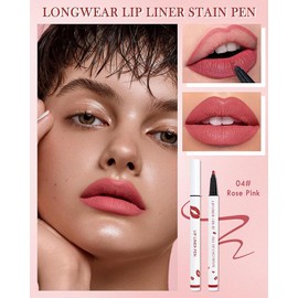 Lestpola Lip Liner Stain Marker – Matte waterproof lip tint & liner in **04# Rose Pink**. Long-lasting, smudge-proof, non-stick & all-day color. Perfect makeup gift for women.