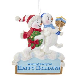 Kurt Adler Resin Hanukkah Snowman Ornament 4" Standard