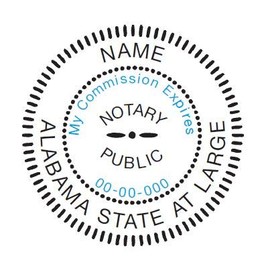 Round Notary Stamp for State of Alabama - Self Inking Stamp