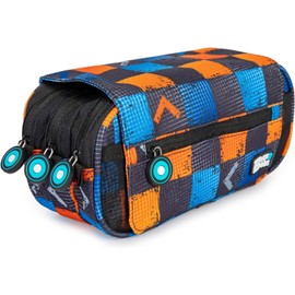 Grafoplás Match School Bag with Three Compartments, Unisex, Children, Printed, 23 x 10 x 10 cm, Printed, 23 x 10 x 10 cm, Pencil Case with Three Compartments with Flap, Printed, Pencil case with three