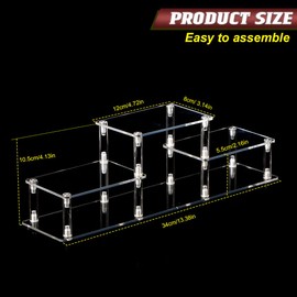 NyTfxkeJ Clear Acrylic Display Risers Stand Shelf, Acrylic Stands for Display for Collectibles Cupcakes Perfumes Jewel,Cupcake Stand for Decorating & Organizing (3 Tier/Model 2)