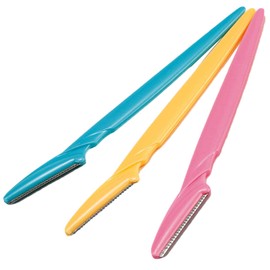 Glamza No Flick 3 Pack Eyebrow Brow Shaper Razor & Dermaplaning Safe Painless Portable Women's Shaver Trimmer Tool Grooming Kit