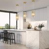 LIANGMH Modern Ceiling Kitchen Pendant Lighting Over Island, Gold Hanging
