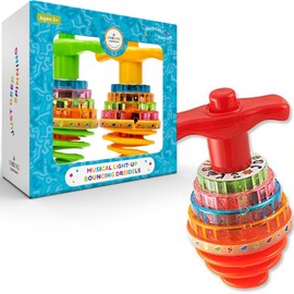 Hanukkah Dreidel Musical Bouncing Light-Up Dreidel Hanukkah Toys, Assorted Colors (8-Pack)