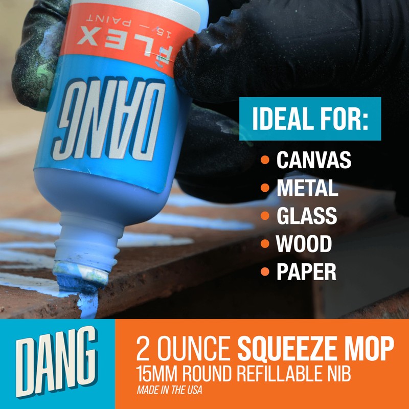 DANG Flex 15 White Paint Marker, 60ml Refillable Graffiti Mop,