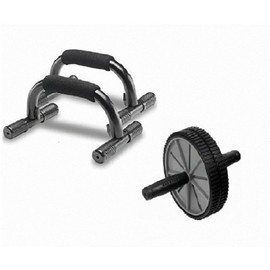 Ader Sporting Goods Push up Bar & Exercise Wheel (Push Up Bars + Ab Wheels)