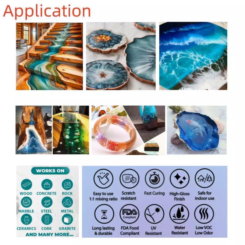 FUNEPOXY Crystal Clear Epoxy Resin Kit -16oz/32oz/64o - 2 Gallons