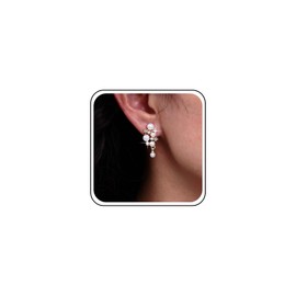 TseenYi Long Pearl Tassel Earrings Vintage Pearl Tassel Earrings Gold Pearl Crystal Cluster Earrings Long Pearl Rhinestone Drop Earrings Pearl Bridal CZ Earrings Jewellery for Women and Girls, Crystal