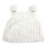 KSS Handmade Baby Crocheted White Acrylic/Cotton Bib Dress 6 Months