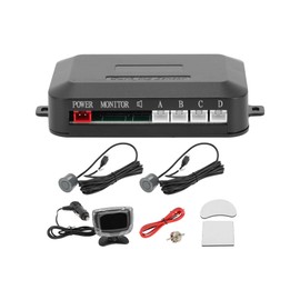 Hihaha Car Auto Vehicle Reverse Backup Radar System LCD Distance Display Reverse Parking Sensors Distance Detection 2 Parking Sensors Gray