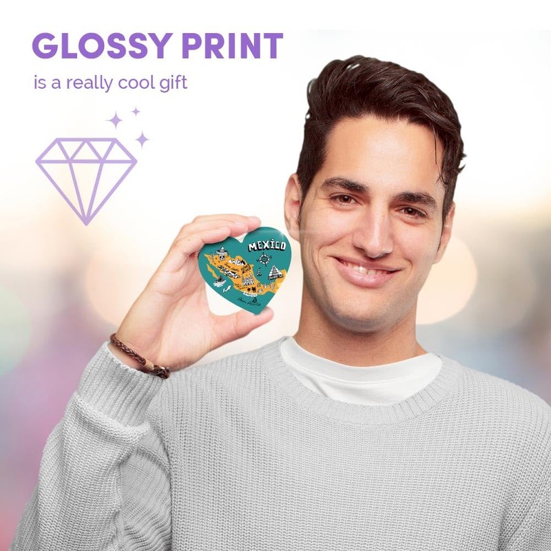 1x Heart MDF Magnet 6cm - Mexico Mexican Map Fun