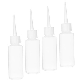 SEWACC 4pcs 50ml Plastic Squeeze Bottles Glue Liquid Dispense Bottles Fine Tip for Precision