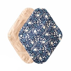 Hanabu Organic Cotton Cloth Napkin Holder (Approx. 6.7 x 9.1 inches (17 x 23 cm), 1 Piece (Bird / Navy)