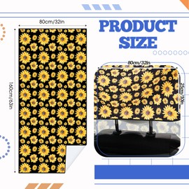 Hahafelt 2 Pack Car Seat Towel Covers with Storage Bag Seat Post Workout Sweat Washable Cover Non Slip for Car Towel for Dog Pet Workout Outdoor Sport Activities(Sunflower)