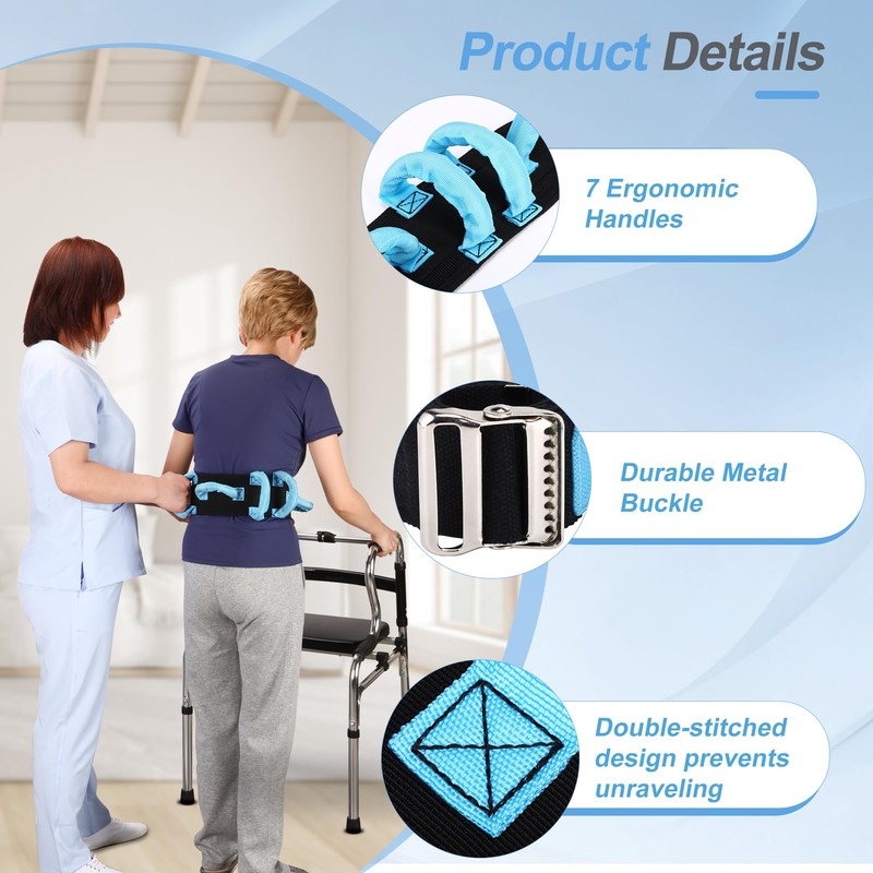 NIdreamCE Transfer Belt with 7 Handles, Transfer Belt with Quick