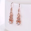 Fashion 14K Rose Gold Cubic Zirconia Infinity Dangle Drop Earrings