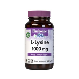 BlueBonnet L-Lysine 1000mg Essential Amino Acids Supplement - Immune & Collagen Support Supplements for Women & Men - Non-GMO, Vegan & Gluten-Free - 1000 mg L Lysine Per Serving - 100 Caplets
