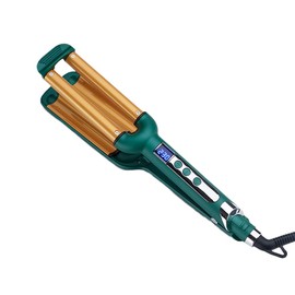 Beach Wave Curling Iron Triple Barrel Hair Curler, Ceramic Hair Crimper Iron LCD Temperature Control 3 Barrel Curling Wand, Hair Waver Egg Roller for Short Long Hair Dual Voltage ﻿
