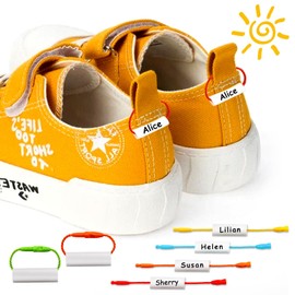 HVSWLY 100PCS Waterproof Shoe Name Tags,Water Bottles Labels,Name Tags for Daycare Items,Writable Name Labels for Kids Backpack,Shoes,Travel Luggage,School Supplies,with 2 Markers