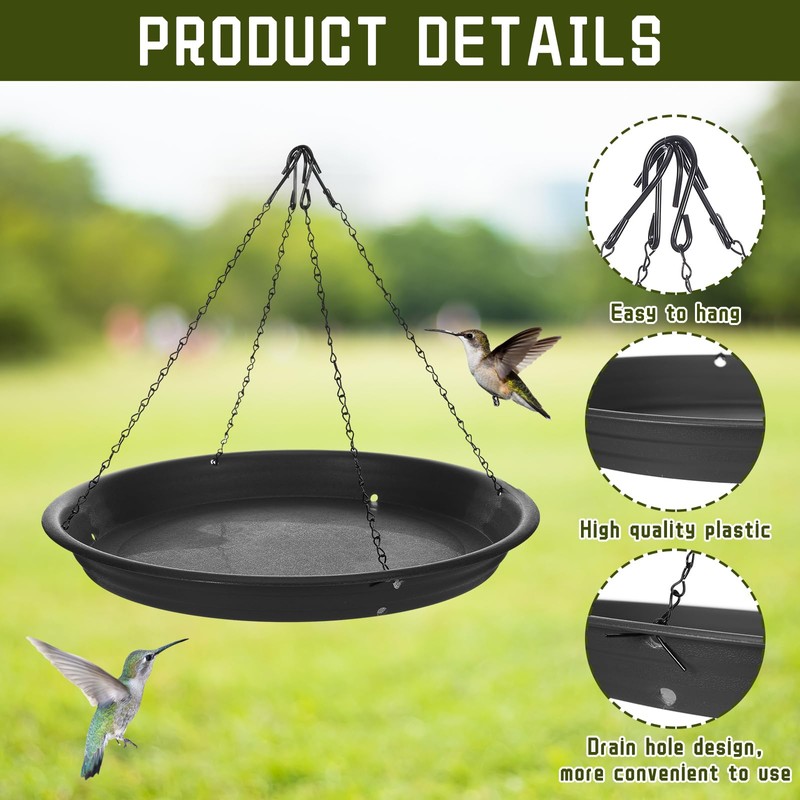 Briwooody 2 Sets 16.7" Bird Seed Catcher Tray Platform Bird