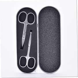 2pcs Professional Eyebrow Shaping Tool Set Nose Hair Scissors Trimmer for Men Precision Blade Safety