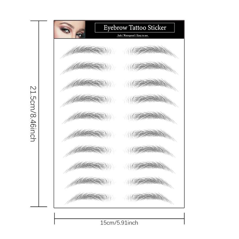 Yesallwas Black Eyebrows Tattoo 4D Hair-Like Fake Eyebrows Waterproof and