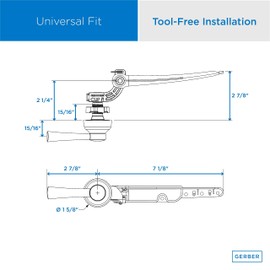 Gerber Universal Toilet Tank Lever GA70036054BN Brushed Nickel Finish