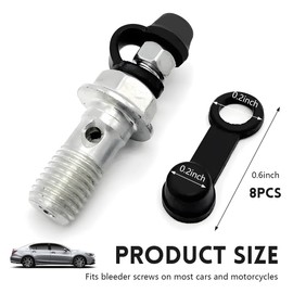 FSTURIOS 8PCS Rubber Brake Bleed Nipple, 8mm Brake Bleeder Screw Grease Zerk Fitting Cover, Automotive Brake Caliper Nipple Caps Dust Cover Replacement for Car Motorycle Bicycle