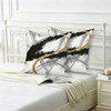 TOENGS Black and Gold Modern Abstract Velvet Pillow Covers 18x18