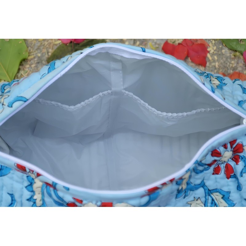 INDACORIFY Bolsas de aseo cosméticas con estampado de bloques de