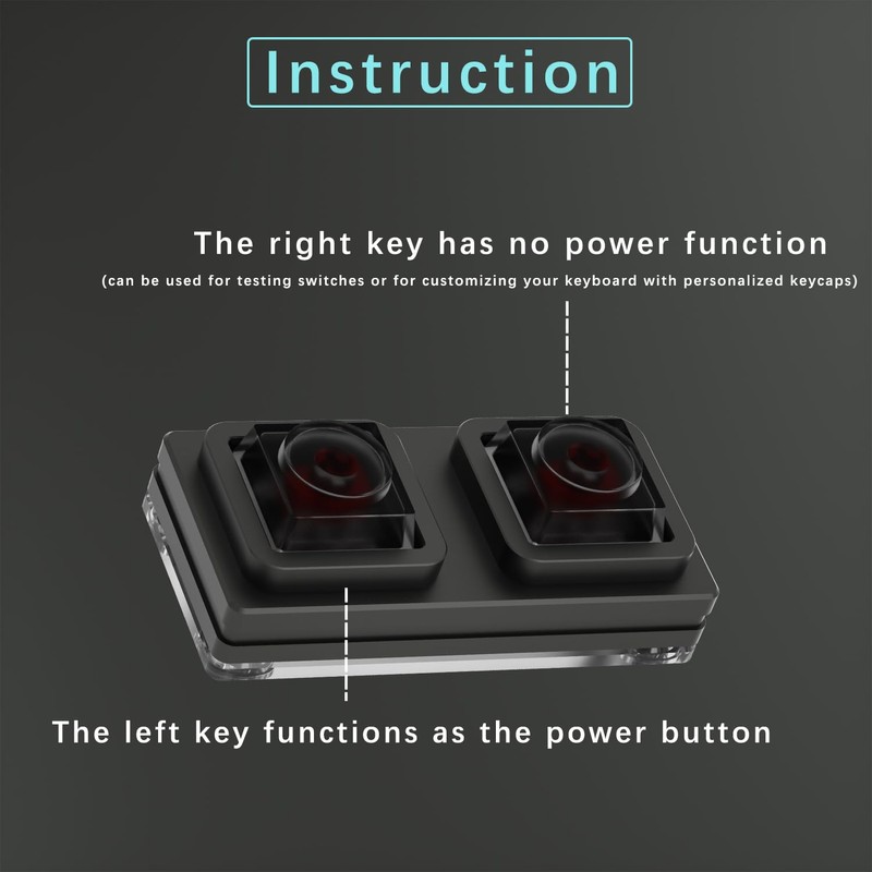 NLOFIN PC Power Button,Mini 2-Key Remote PC Power Switch，PC Computer