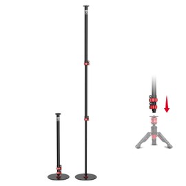 IFOOTAGE Round Base Monopod RB-A300,Live Studio Small Footprint Monopod,1/4" & 3/8" Mount Adapter and Conversion Screw,Aluminium Alloy Stable Structure,24"/61~59.5"/151cm