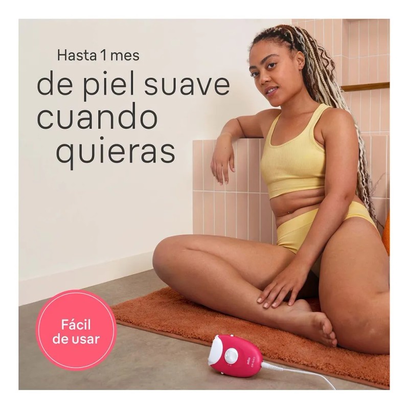 Braun Silk-épil 3, Depiladora Eléctrica Para Mujer 3en1 Rosa