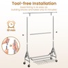 JIEJIERUI Heavy Duty Clothes Rack for Hanging Clothes, Double Rods