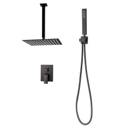 12 Inch Square Rain Shower Head Handheld Spray Ceiling Mount Bath Rainfall Bathroom Shower System Quality Shower AccessoryDefault: Default