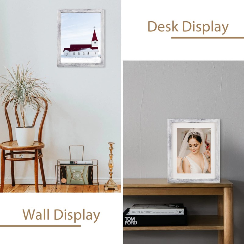 White 8x10 Picture Frames Set of 2 Display Pictures 6x8