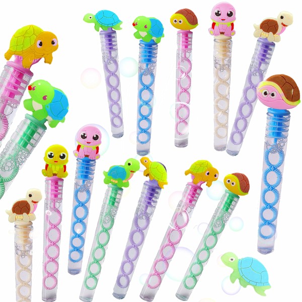 24 Packs Bulk Mini Turtle Ocean Animal Bubble Wands,School Student