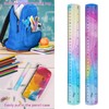 Grevosea 2-Piece Flexible Ruler, 30cm/12inch Plastic Straight Edge Ruler, Soft