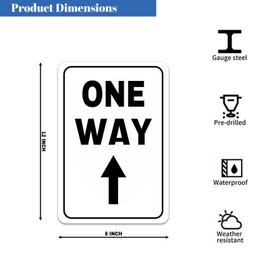One Way Arrow Sign Street Metal Signs Road Wall Decor Traffic Sign 8X12Inch