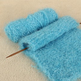 Super Soft Eyelash Yarn, 3 Packs of 100 g/3.6 oz - Acrylic Blends Yarn - 110 yards/100 m- Knitting/Crochet/Knitting Machine Yarn, Eyelash Plush Yarn for Crocheting and Knitting Hat, Scarf (Blue)