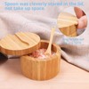 HTB Bamboo Salt Cellar with Mini Spoon, Kitchen Salt Box