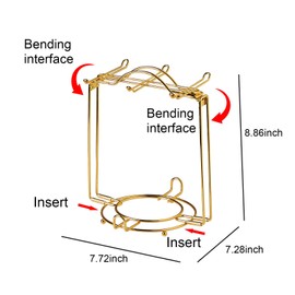 Sweejar Foldable Tea Cups Display Stand, Holds 6 Cups and 6 Saucers Stainless Steel Wire Rack Display Mug Holder Espresso Cups Holder
