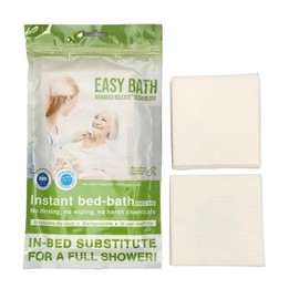 NANO Z COATING Easy Bath 100% Biodegradable No Rinse Bathing Wipes, Hypoallergenic Bed Bath Wipes with Managed Release Technology, Full Shower with Just 20ml of Water (1 Pack, 8 Wipes)