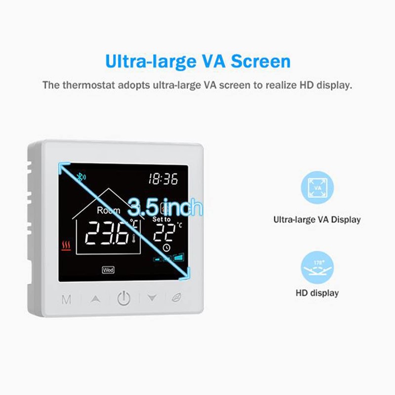 WiFi Smart Boiler Thermostat with Receiver 3.5Inch LCD Display Intelligent